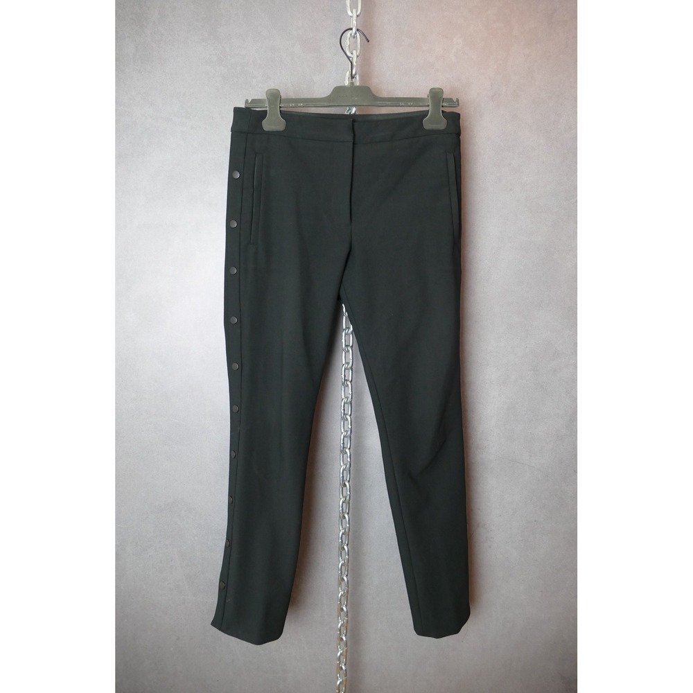 Tibi Black‎ Snap Away Pants  Slim Fit Ankle Length Trousers